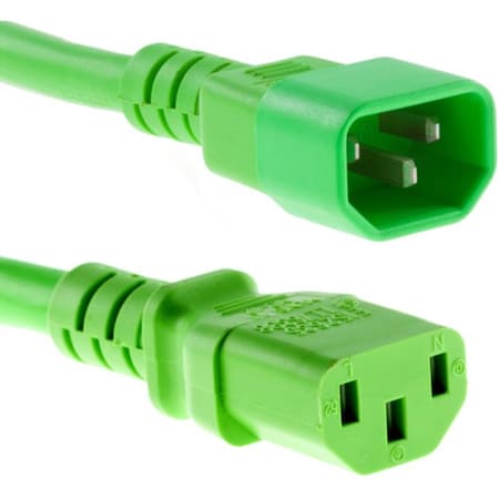 Unc Group 4Ft Green C13-C14 Pdu/ Server Ultra Flexible Power Cord, Svt, 10Amp, PWRC13C1404FGRN